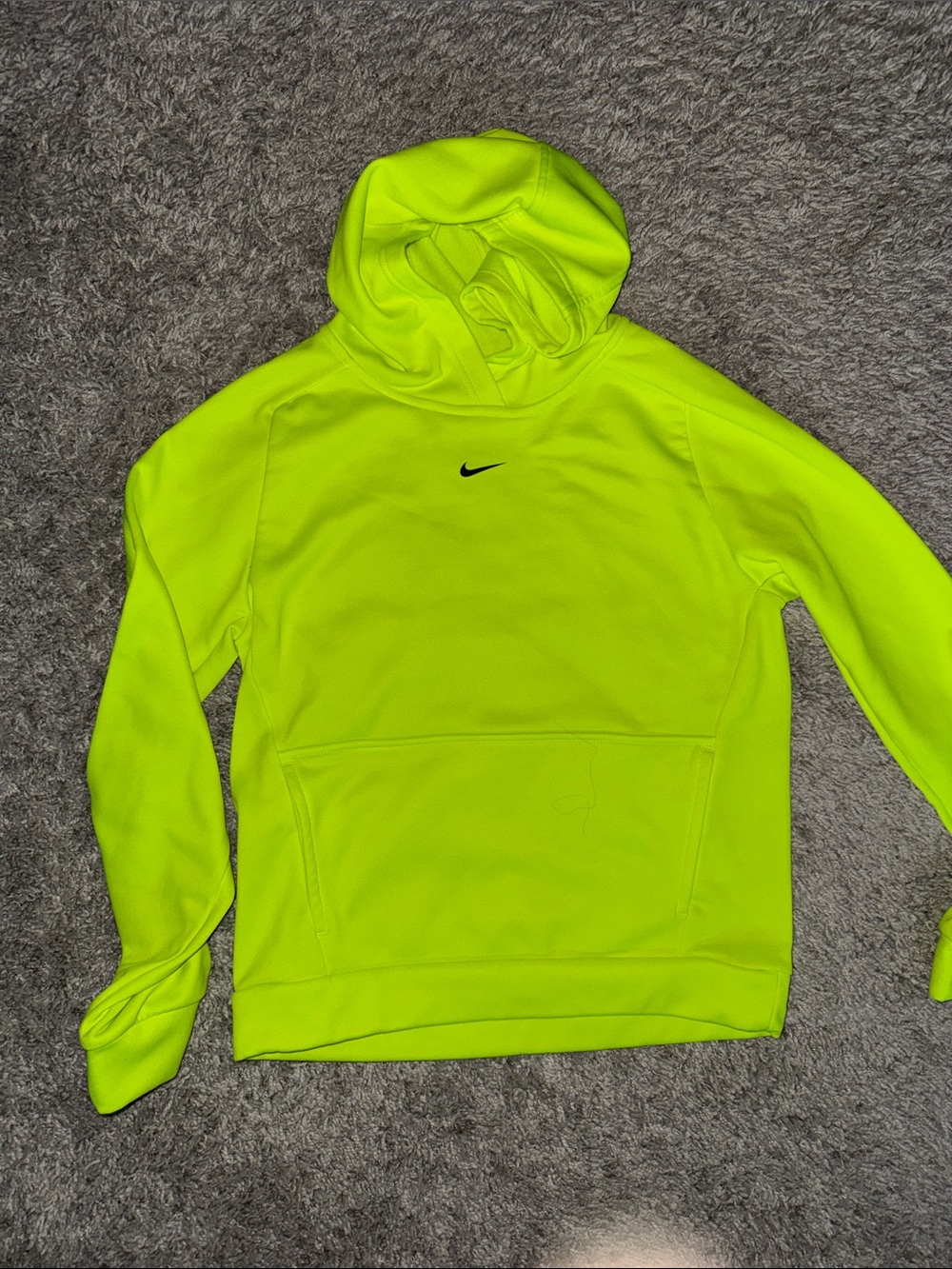 Nike High-Visibility Yellow Hoodie with Black Swoosh
